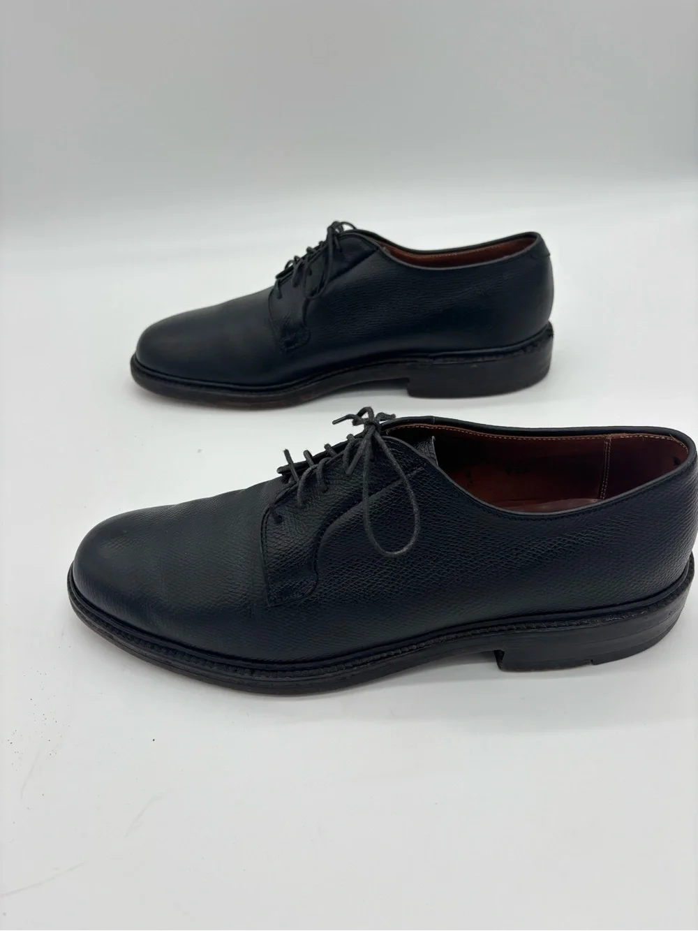 Alden Black Leather Derby Blucher Shoes